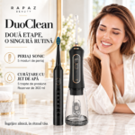 Set irigator și periuță electrică RPZ DuoClean, IPX7, 300 ml, negru