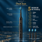 Set irigator și periuță electrică RPZ DuoClean, IPX7, 300 ml, negru - imagine 8