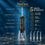 Set irigator și periuță electrică RPZ DuoClean, IPX7, 300 ml, negru - imagine 7