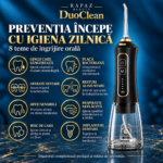 Set irigator și periuță electrică RPZ DuoClean, IPX7, 300 ml, negru - imagine 3