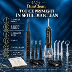 Set irigator și periuță electrică RPZ DuoClean, IPX7, 300 ml, negru - imagine 4