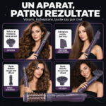 Perie rotativă cu aer cald Enzo Professional 5 în 1, 1500 W, mov - imagine 6