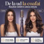 Perie rotativă cu aer cald Enzo Professional 5 în 1, 1500 W, mov - imagine 4