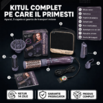 Perie rotativă cu aer cald Enzo Professional 5 în 1, 1500 W, mov - imagine 2