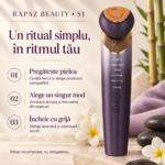 Aparat facial cu microcurenți Rapaz S1, 6 moduri, încălzire și răcire, mov-auriu - imagine 5