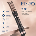 Set de coafat 7 în 1 Enzo Rapaz EN-760, 1500 W, perie rotativă, negru - imagine 9
