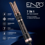 Set de coafat 7 în 1 Enzo Rapaz EN-760, 1500 W, perie rotativă, negru
