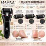Pilă electrică pentru picioare RAPAZ RPZ-59, IPX7, 3 role, negru - imagine 3