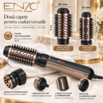 Perie rotativă cu aer cald ENZO Rapaz EN-745, 1500 W, 2 capete, negru-bronz - imagine 10
