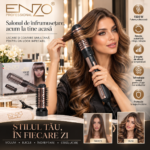 Perie rotativă cu aer cald ENZO Rapaz EN-745, 1500 W, 2 capete, negru-bronz - imagine 9