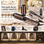 Perie rotativă cu aer cald ENZO Rapaz EN-745, 1500 W, 2 capete, negru-bronz - imagine 6