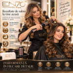Perie rotativă cu aer cald ENZO Rapaz EN-745, 1500 W, 2 capete, negru-bronz - imagine 5