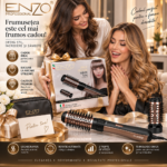 Perie rotativă cu aer cald ENZO Rapaz EN-745, 1500 W, 2 capete, negru-bronz - imagine 4