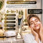 Aparat facial 6 în 1 RAPAZ MR-168, RF, EMS și fototerapie, auriu - imagine 5