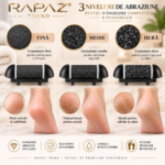 Set 3 role abrazive de schimb RAPAZ®, pentru pila electrica de picioare RPZ-59, fina/medie/dura, calcaie, talpi si calus, negru - imagine 2