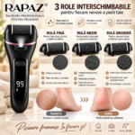 Set 3 role abrazive de schimb RAPAZ®, pentru pila electrica de picioare RPZ-59, fina/medie/dura, calcaie, talpi si calus, negru - imagine 7